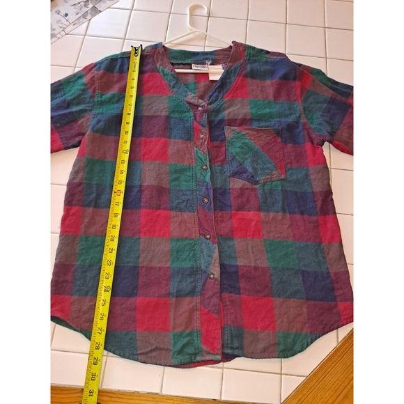 Backroad Blues plaid button up long sleeve flannel shirt size XL top holiday - Picture 5 of 10